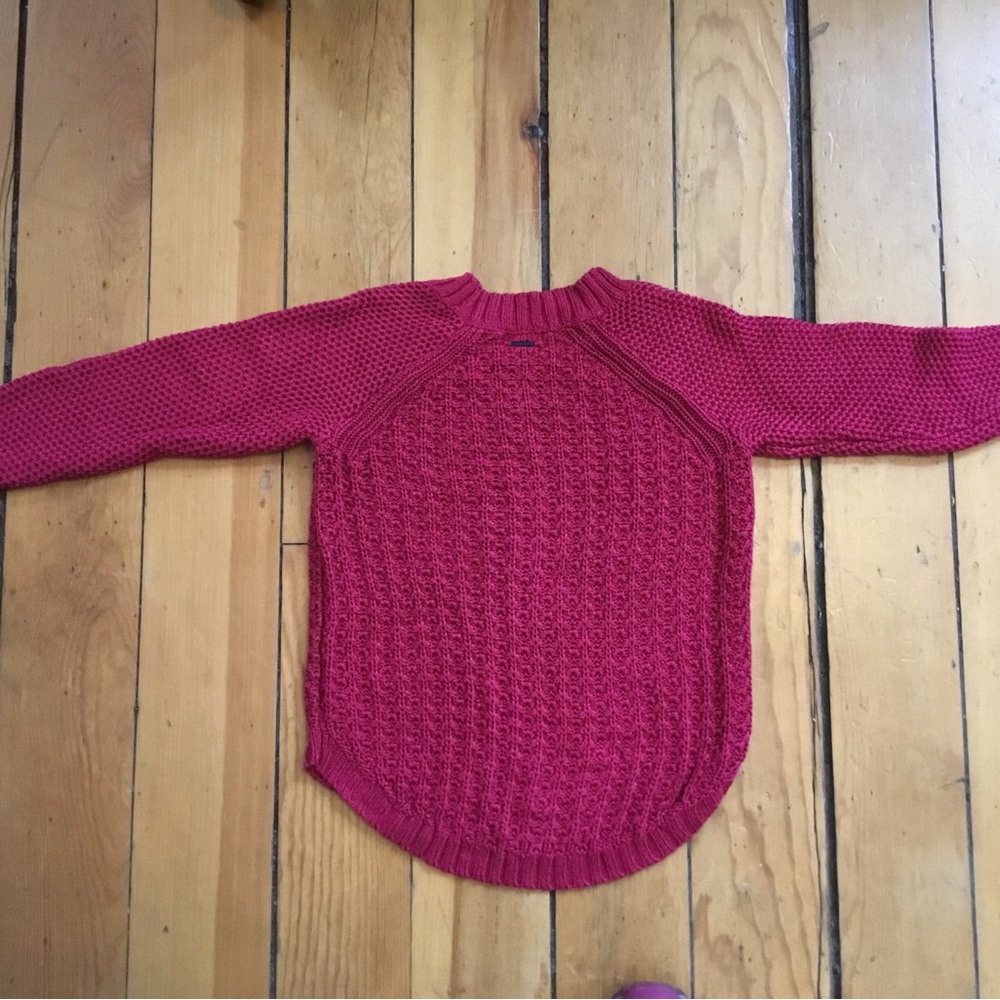 Calvin Klein Jeans Raspberry Crewneck Textured Knit Sweater